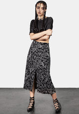 Siofra Stehkragen Wickel Blumenmuster Druck Rock