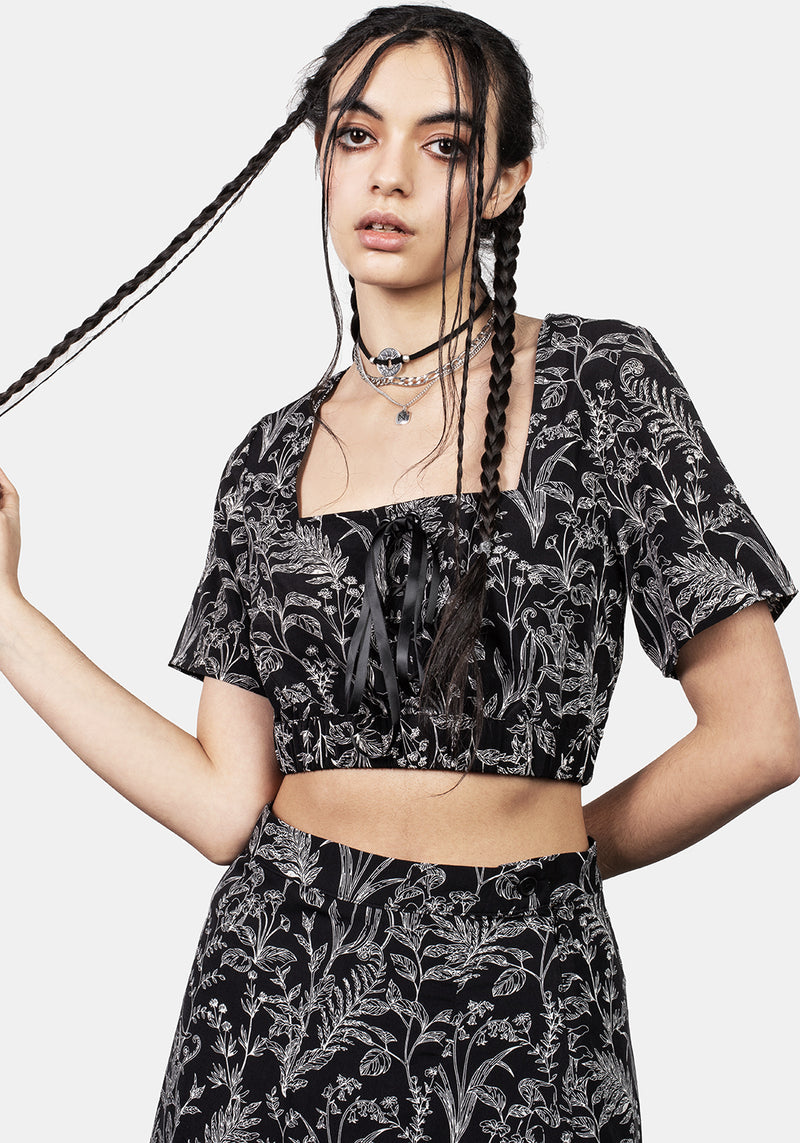 Siofra Lace Up Crop Top