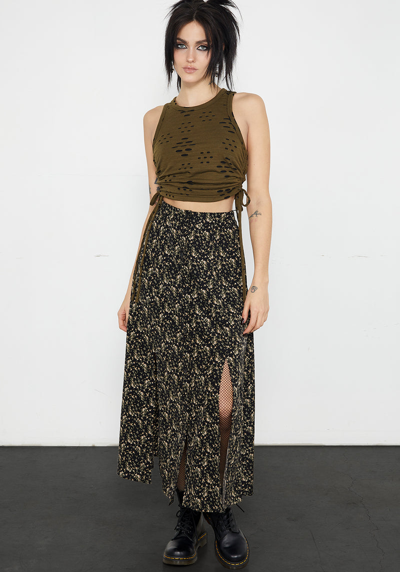 Gardenia Knopf Runter Midaxi-Kleid Rock