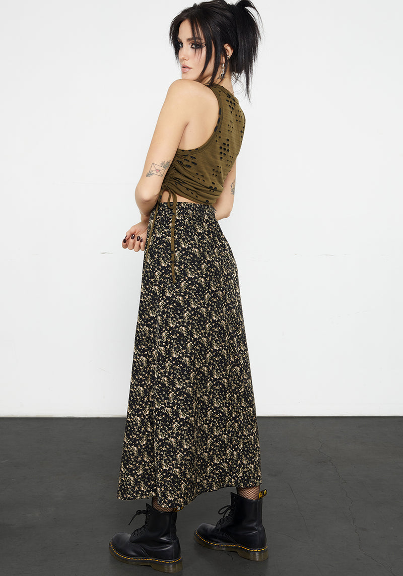 Gardenia Knopf Runter Midaxi-Kleid Rock