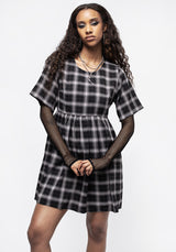 Billie Prüfen Mini Rüsche Kleid