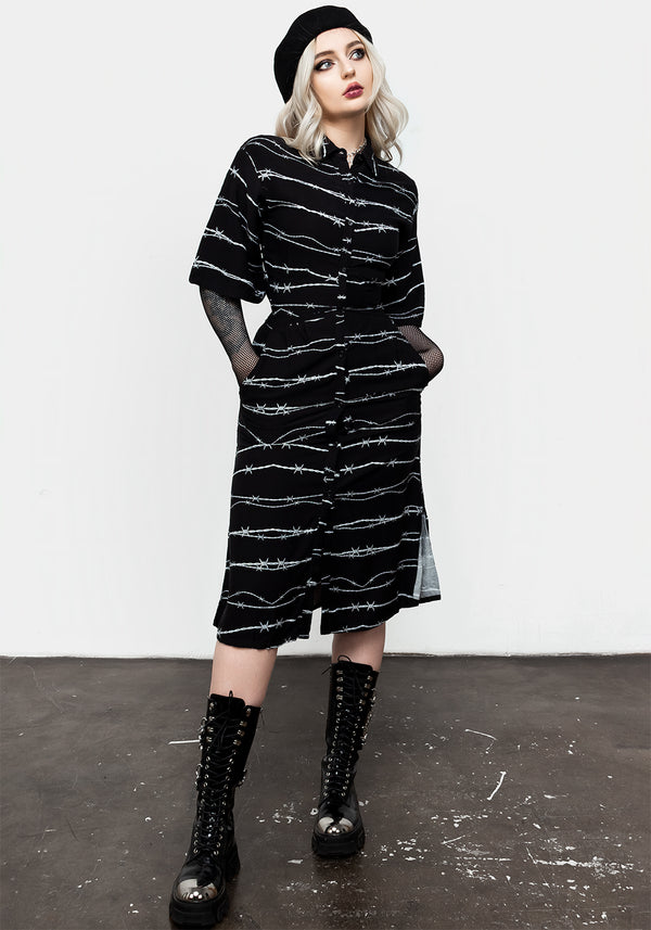 Barbed Kimono Hemd Kleid