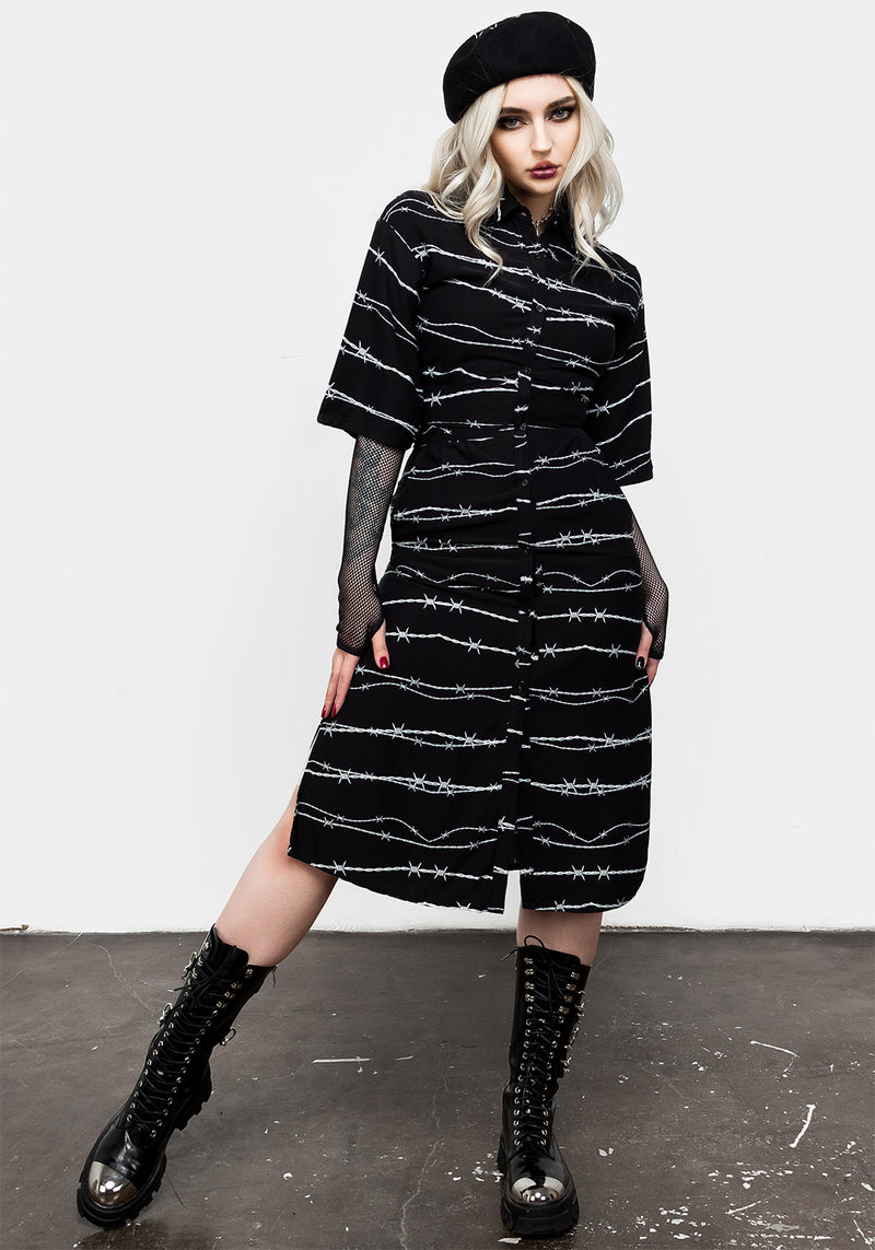 Barbed Kimono Hemd Kleid