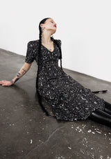 Stellaluna V Neck Button Short Sleeve Midaxi Dress