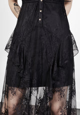 Mourning Spitze Kaskade Midaxi-Kleid Kleid