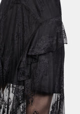 Mourning Spitze Kaskade Midaxi-Kleid Kleid