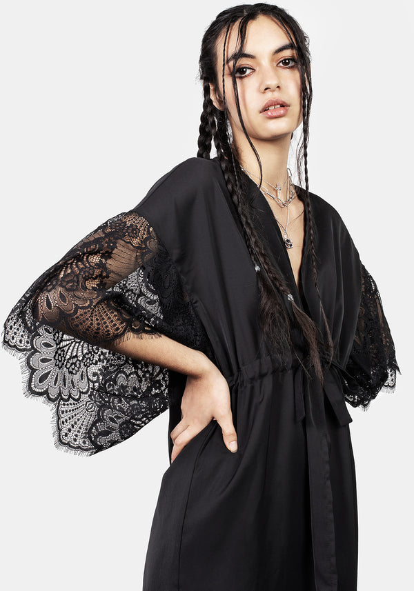 Departed Spitze Ärmel Kimono