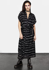 Barbed Midi Hemd Kleid