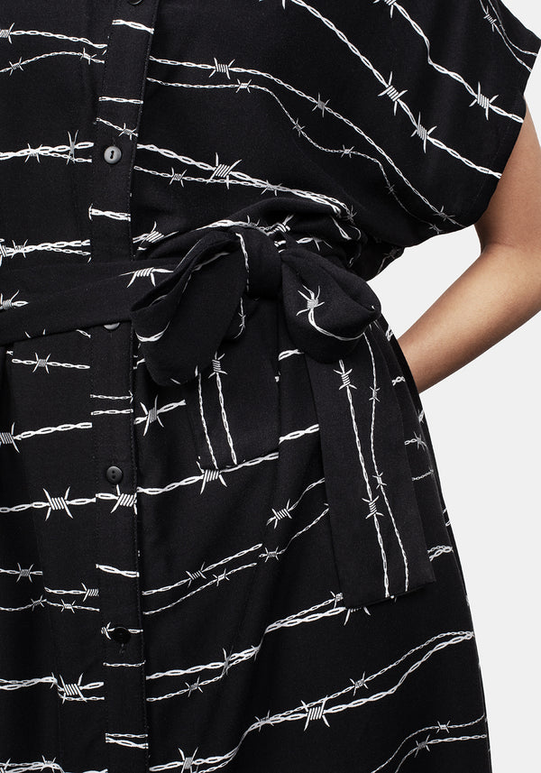 Barbed Midi Hemd Kleid