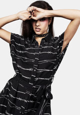Barbed Midi Hemd Kleid