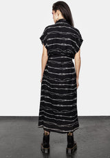 Barbed Midi Hemd Kleid