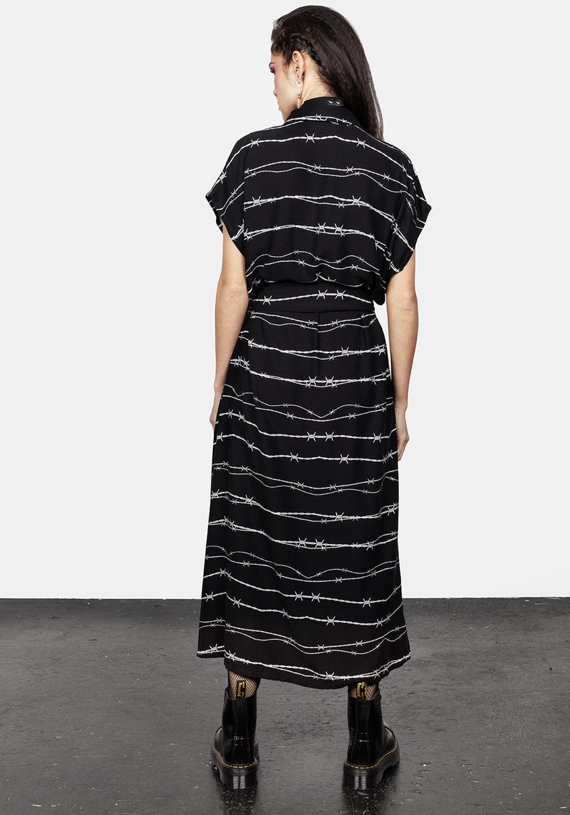 Barbed Midi Hemd Kleid