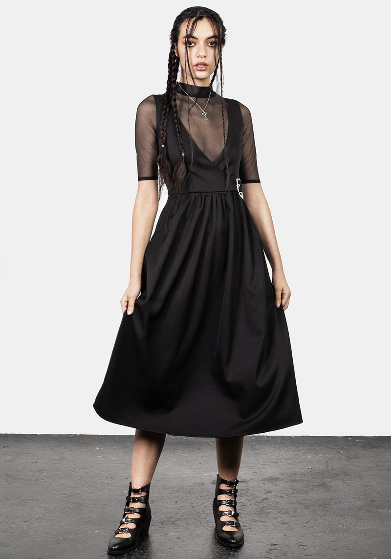 Belladonna Wickel Hosenträger Midi Kleid
