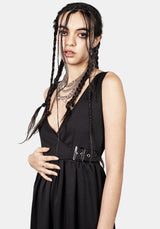 Belladonna Wickel Hosenträger Midi Kleid