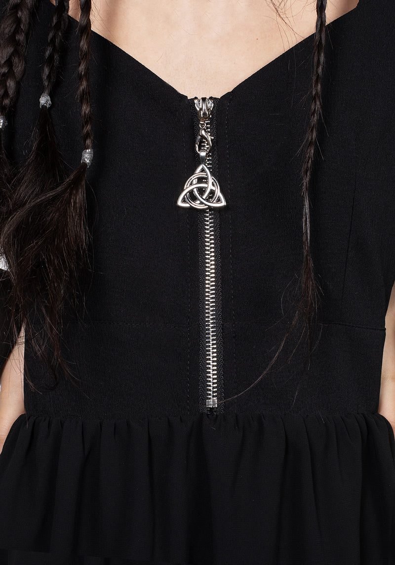 Triquetra Reißverschluss Chiffon Mini Kleid