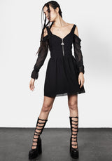 Triquetra Reißverschluss Chiffon Mini Kleid