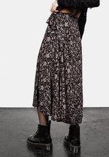 Mycophile Pilz Druck Midaxi-Kleid Wickel Rock