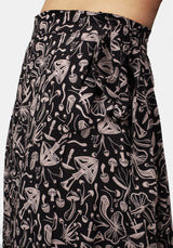 Mycophile Pilz Druck Midaxi-Kleid Wickel Rock