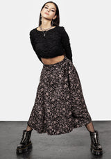 Mycophile Pilz Druck Midaxi-Kleid Wickel Rock