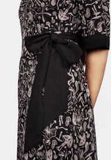 Mycophile Pilz Druck Wickel Midi Kleid