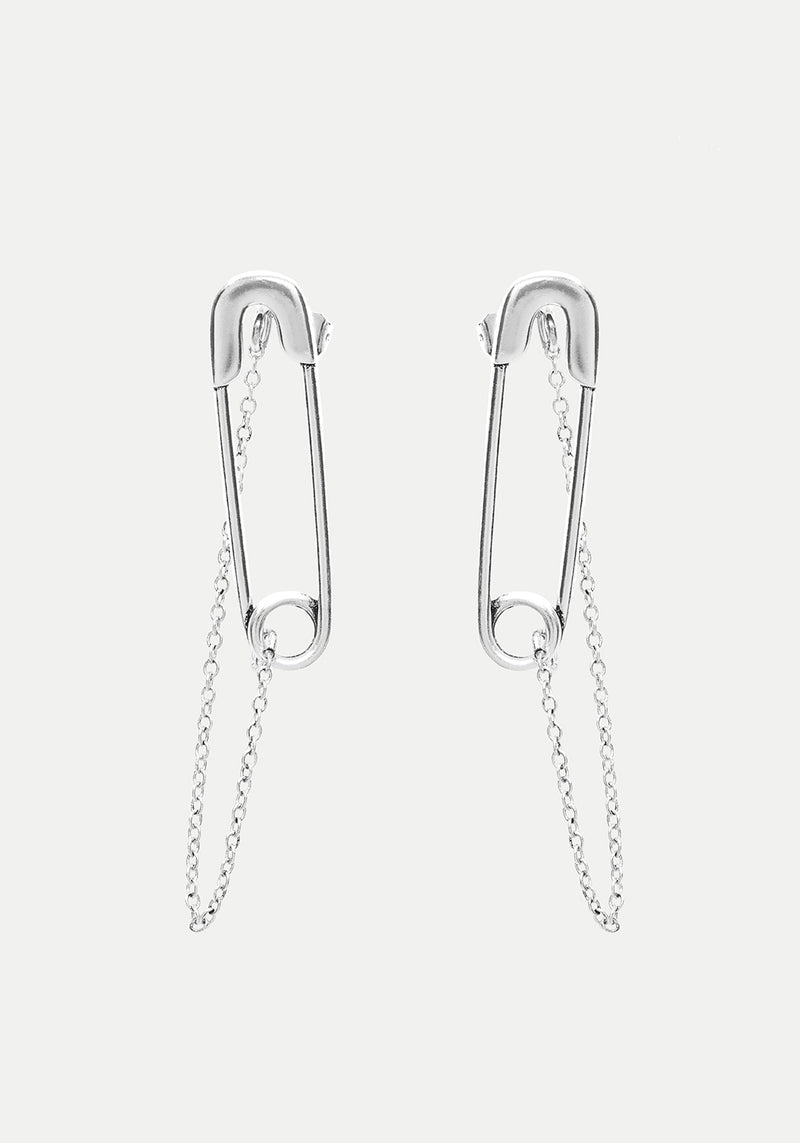 Vicious Silber Plated Safety Anstecknadel Niete Ohrringe Mit