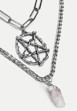 Triune 3 Gelagert Halskette Pentagramm Und Kristall