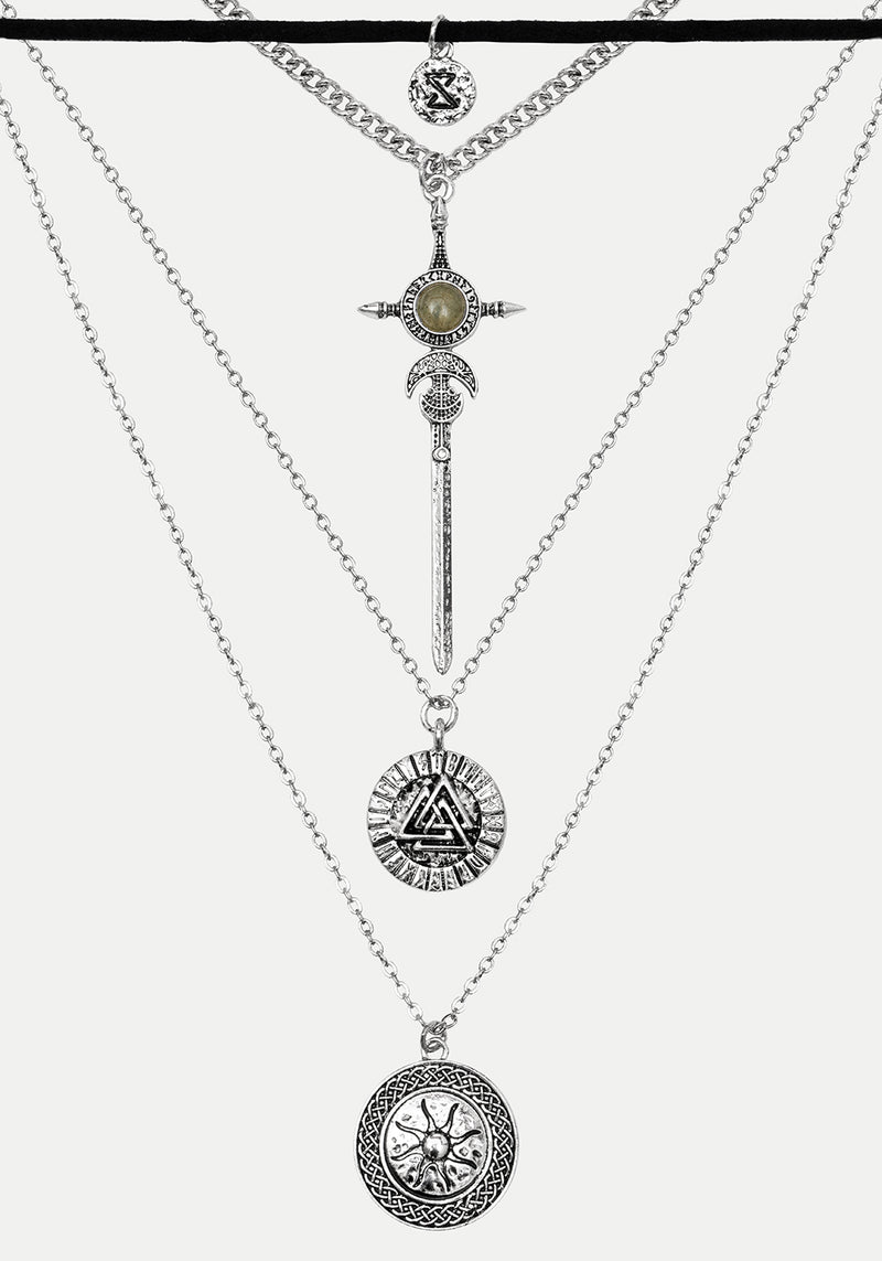 Valkyrie 4 Gelagert Rune Halsband Halskette