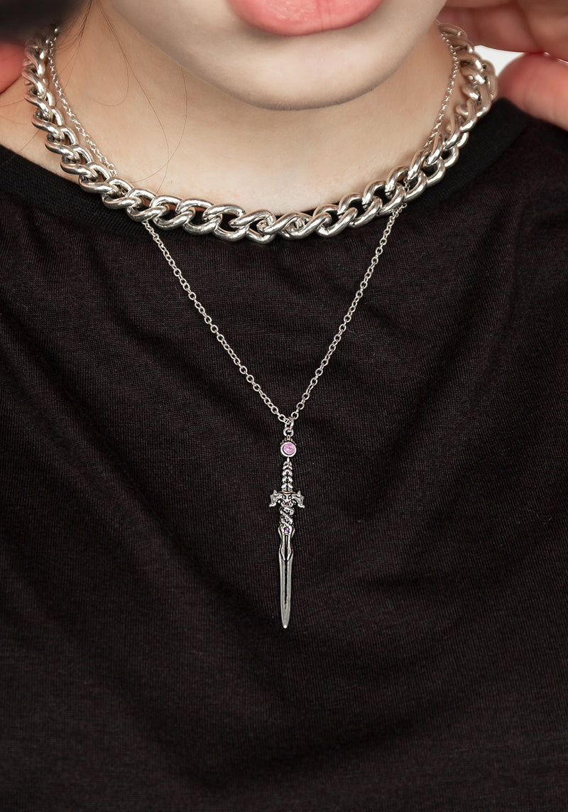 Ritual Dagger Amethyst Anhänger Halskette