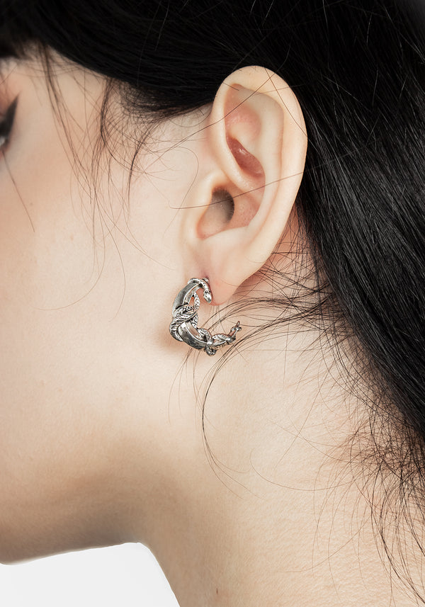 SERPENT CRESCENT MOON EARRINGS